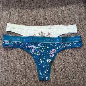 Victoria's Secret Starry Teal and White Kids Underwear Set